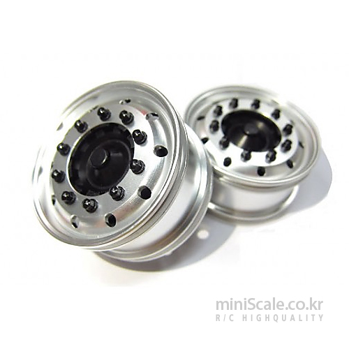 Aluminum Wide Front Wheels Black(Black Nut) / 미니스케일(Miniscale)