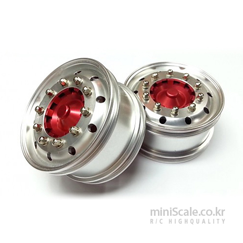 Aluminum Wide Front Wheels Red(Chrome Nut) / 미니스케일(Miniscale)